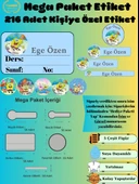 DeepCraft Mega Paket 216 Adet Okul Etiketi Premium Kişiye Özel Etiket - 1