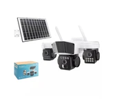 Nodar X5-Tech Yt-95G Solar Güneş Enerjili Sim Kartlı  SD Kart Girişli İp Kamera 3*3Mp Lens V380 Pro Beyaz ( Elektriğe Gerek Yoktur ) - 1