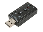 7.1 USB Stereo Ses Adaptörü , Harici Ses Kartı, PC ve Dizüstü Bilgisayar için 3D USB Ses Adaptörü, - 1