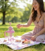 1300 ml Kulplu Suluk Matara Detox ve Soğuk İçecek Şişesi Pipetli Suluk Taşınabilir BPA içermez Mor - 2