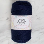 Loren Polyester Soft Macrame Koyu Lacivert El Örgü İpi - LM030 - 34436 thumbnail 1