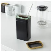 Kapaklı Saklama Kutusu Çay-Kahve Kutusu Modern IKEA 11x7x20 cm Siyah - 2