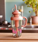 1300 ml Kulplu Suluk Matara Detox ve Soğuk İçecek Şişesi Pipetli Suluk Taşınabilir BPA içermez - 2