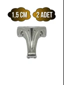 Moda Metal Ayak Çeyiz ve Hediye Kutusu Mobilya Ayağı(GÜMÜŞ) Gümüş 1.5cm 1.5cm - 2 ADET thumbnail 1