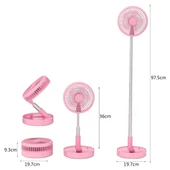 Katlanabilir Yükseltilebilir Taşınabilir Fan Vantilatör (4 Farklı Mod), Pembe, 97,5cm kadar uzayabilir, - 2