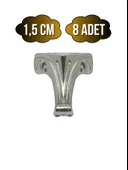 Moda Metal Ayak Çeyiz ve Hediye Kutusu Mobilya Ayağı(GÜMÜŞ) Gümüş 1.5cm 1.5cm - 8 ADET thumbnail 1
