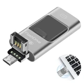 Powermaster PM-16238 8GB OTG Flash Bellek 4IN1 Lightning Type-C USB-A Micro-USB IOS Android PC Uyumlu - 2