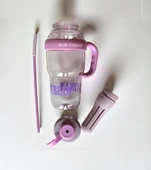 1300 ml Kulplu Suluk Matara Detox ve Soğuk İçecek Şişesi Pipetli Suluk Taşınabilir BPA içermez Yeşil - 5