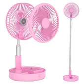 Katlanabilir Yükseltilebilir Taşınabilir Fan Vantilatör (4 Farklı Mod), Pembe, 97,5cm kadar uzayabilir, - 1