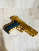 Gold  Renk Boncuklu Oyuncak Tabanca 1 Adet + 2 adet hedef 9 cm Siyah +  21 Paket Boncuk - 4