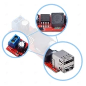 Dual USB Soket Output 9V/12V/24V/36V to 5VDC-DC 3A Step-Down Araç Şarj thumbnail 5