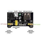 MB-102 Breadboard Güç Kaynağı Modülü Dual 5V/3.3V Output DC Voltaj Regülatörü thumbnail 5