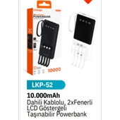 Lkb52 dahili kablo 10000 mah 2 x fenerli, LED gösterge thumbnail 2