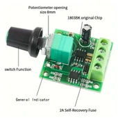 PWM DC Motor Hız Ayarlayıcı 1.8V 3V 5V 6V 12V Hız Regülator Düğmesi 2A 1803bk thumbnail 4