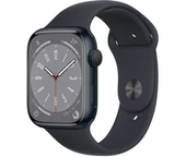Apple Watch Series 8 GPS 45mm Gece Yarısı Alüminyum Kasa ve Spor Kordon Akıllı Saat - 1
