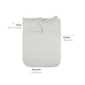 Karaca Home White Collection Vessa 120 Tel %100 Pamuk Saten Çift Kişilik Nevresim Takımı Çizgili Beyaz thumbnail 6