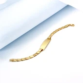 14 Ayar Altın Kaplama Kişiselleştirilmiş Bebek&Çocuk İsim Gümüş Bileklik - BPC00109 thumbnail 3