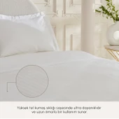 Karaca Home White Collection Vessa 120 Tel %100 Pamuk Saten Çift Kişilik Nevresim Takımı Çizgili Beyaz thumbnail 3