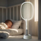 Patix Sivrisinek Öldürücü Raket ve Sivrisinek Lambası - Şarjlı - 3000V-500mAh-UV-Kısa Devre Korumalı - 3