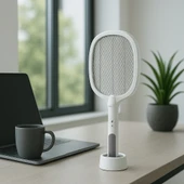 Patix Sivrisinek Öldürücü Raket ve Sivrisinek Lambası - Şarjlı - 3000V-500mAh-UV-Kısa Devre Korumalı - 2