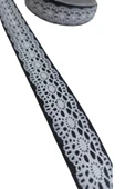 Tafta Dantel Görünümlü Kurdele Siyah 25 mm 1 Metre thumbnail 2