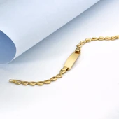 14 Ayar Altın Kaplama Kişiselleştirilmiş Bebek&Çocuk İsim Gümüş Bileklik - BPC00111 thumbnail 3