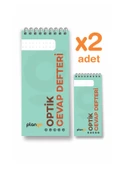 Optik Cevap Defteri YEŞİL (2 Adet - 100 Sayfa) Sınava Hazırlık Optik Form Defteri - Plango - 1