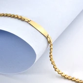 14 Ayar Altın Kaplama Kişiselleştirilmiş Bebek&Çocuk İsim Gümüş Bileklik - BPC00112 thumbnail 1