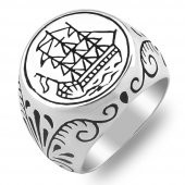 Gemi Tasarımlı 925 Ayar Gümüş Yüzük thumbnail 3