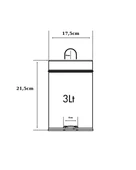 Asma Aparatlı Pedallı Krom Metal 3 Litrelik Çöp Kovası | Şık Hijyenik ve Kullanışlı Tasarım | Otel Buklet Serisi thumbnail 5