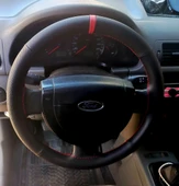 DİKİŞLİ DİREKSİYON KILIFI SİYAH / NOKTALI DERİ KIRMIZI YÜZÜK / DİKİŞLİ F.O.R.D CONNECT İÇİN thumbnail 1