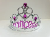 Gümüş Renk Prenses Yazılı Parti Tacı 60 cm thumbnail 3