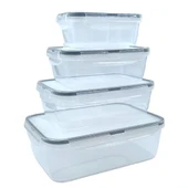BUFFER® 4lü İç İçe Sızdırmaz Contalı Kilitli Kapaklı Plastik Erzak Saklama Kapları LC315 thumbnail 1