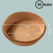50 Adet Air Fryer Pişirme Kağıdı Tek Kullanımlık Hava Fritöz Yağ Geçirmez Yapışmaz Tabak Model thumbnail 5