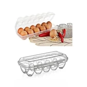 BUFFER® 12li Şeffaf Kapaklı Kilitli Yumurta Saklama Kabı Kutusu Aparatı thumbnail 8