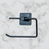 BUFFER® Kendiliğinden Yapışkanlı Siyah Paslanmaz Metal Kapaksız Tuvalet Kağıtlığı Aparatı thumbnail 2