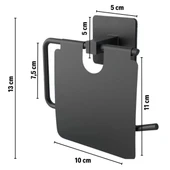 BUFFER® Kendiliğinden Yapışkanlı Siyah Paslanmaz Metal Kapaklı Tuvalet Kağıtlığı Aparatı thumbnail 3