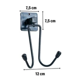 BUFFER® Kendiliğinden Yapışkanlı Siyah Paslanmaz Metal Bornoz ve Havlu Askılığı thumbnail 3