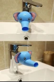 BUFFER® Çocuklar İçin Eğitici ve Güvenli Musluk Uzatıcı Genişletici Başlık Aparatı Fil Figürlü thumbnail 8
