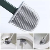 BUFFER® Duvara Monte Edilebilir Kapaklı Askılı Klozet Yumuşak Silikon Başlıklı Tuvalet Fırçası Seti thumbnail 8