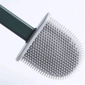 BUFFER® Duvara Monte Edilebilir Kapaklı Askılı Klozet Yumuşak Silikon Başlıklı Tuvalet Fırçası Seti thumbnail 6