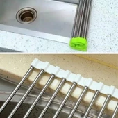 BUFFER® Evye Üstü Katlanır Nihale Paslanmaz Çelik Pratik Sebze Meyve Bulaşık Kurutma Süzgeci thumbnail 4