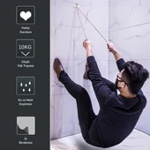 BUFFER® Süper Güçlü Yapışkanlı Suya Dayanıklı Şeffaf Askı 5li Set Yeniden Kullanılabilir Kancalar thumbnail 6