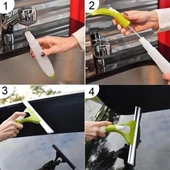 BUFFER® Pratik Spreyli Cam Sil Pencere Ayna Tezgah Duşakabin Temizleyici Püskürtmeli Silme Aparatı - 3