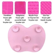 BUFFER® Pratik Kolay Makyaj Fırçası Temizleme Matı Aparatı Aleti Küçük thumbnail 2