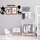 BUFFER® DECO103 Supermen Dekoratif Duvar Süsü Tablo Aksesuar Ahşap Tasarım Hediye Pano Sticker Seti thumbnail 7