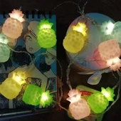 BUFFER® Karışık Renk Dekoratif Ananas Dolama 10’lu Şerit Led Işık Zinciri - 8