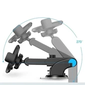 BUFFER® 360 Derece Dönen Torpido Üstü Uzunluk Ayarlamalı Vantuzlu Teleskopik Araç Telefon Tutucu thumbnail 2