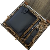 Ahşap Kutulu Erkeğe 3'lü Kalem Cüzdan Anahtar Hediye Seti thumbnail 2