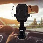 BUFFER® 360 Derece Dönen Torpido Üstü Uzunluk Ayarlamalı Vantuzlu Teleskopik Araç Telefon Tutucu thumbnail 4